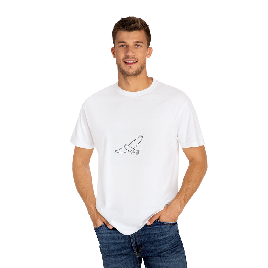 Soaring Peregrine Falcon Line Art Tee
